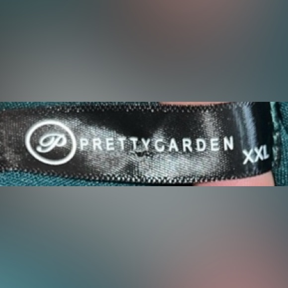 PRETTYGARDEN Women's Green Sleeveless Flared Asymmetrical Dress Plus Size XXL 20 - Picture 8 of 9